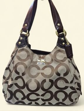 Coach Signature Canvas Tote with Lavender Interior